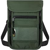 sundee Travel Neck Wallet with Double Zippers, RFID Blocking Passport Holder with Adjustable Neck Strap for Men and Women to Keep Cash, Credit Cards and Travel Documents Safe - Olive Green
