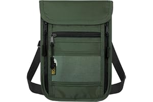 sundee Travel Neck Wallet with Double Zippers, RFID Blocking Passport Holder with Adjustable Neck Strap for Men and Women to Keep Cash, Credit Cards and Travel Documents Safe - Olive Green