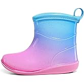 K KomForme Toddler Rain Boots Baby Easy-on Rain Shoes Lightweight Waterproof for Boys and Girls