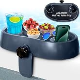 Adjustable Hot Tub Table Tray, Stainless Steel Parts, 2 Cup Holders for Spa | Non-Slip Clamp-On Spa Tray, Rust-Proof, Hot Tub Side Table for Drinks and Snacks, Drink Holder, 17x10, by STAR SPLASH