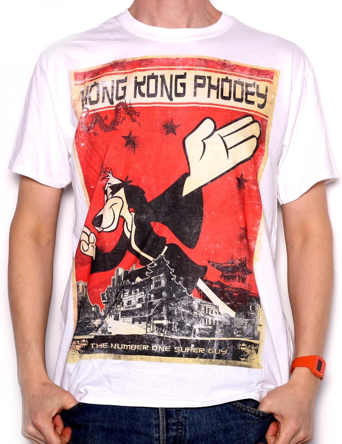 Hong Kong Phooey T Shirt Classic Cartoon 100 Official White Amazon