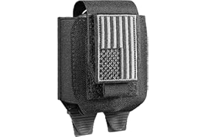 FRTKK Molle Handcuff Pouch, Handcuff Case for Duty Belt/Tactical Vest, Handcuff Holster with USA Flag Patch Fit ASP Handcuff/Hinged Handcuff/Chain Handcuff/Folding Rigid Handcuff