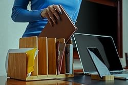 Kenley Desktop Organizer - Bamboo Wood File