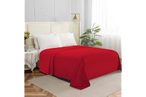Elegant Comfort Premium Hotel Quality 1-Piece Flat Sheet, Luxury & Softest 1500 Thread Count Egyptian Quality Bedding Flat Sheet, Wrinkle, Stain and Fade Resistant, Full, Red