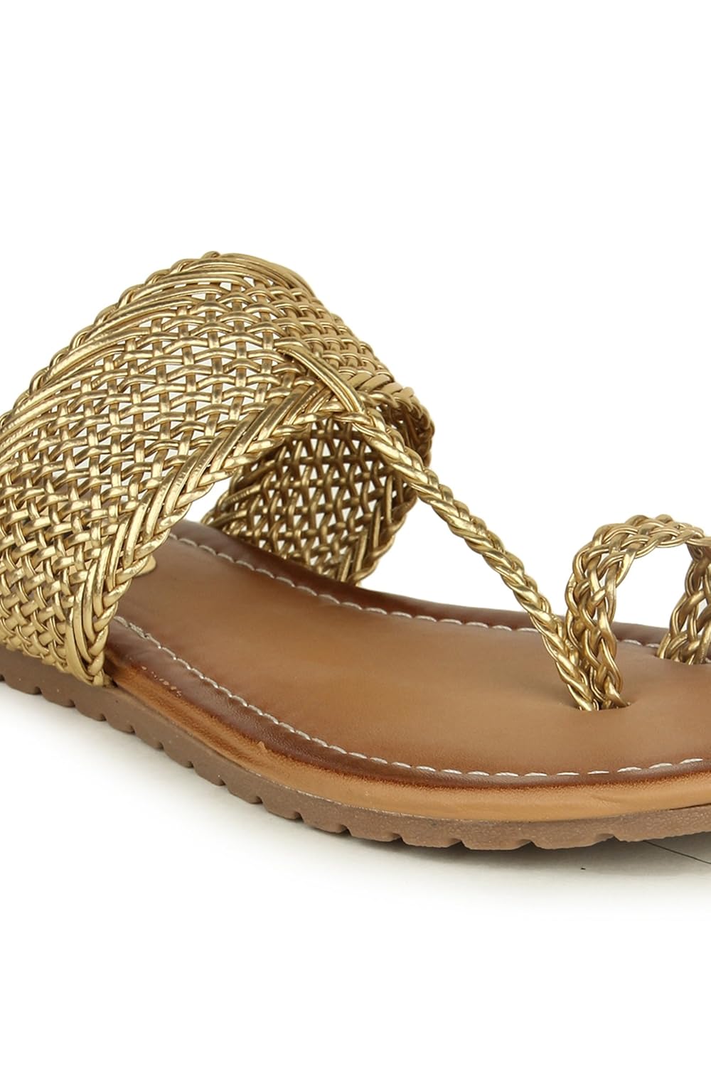 do bhai women's synthetic stylish bunai kolhapuri flats