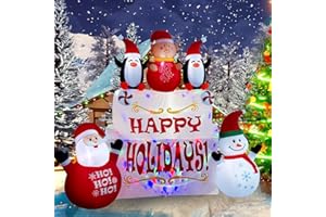 HZGDEJTG 9ft Christmas Inflatable Outdoor Decorations, Snowman Inflatable Yard Decorations with LED Lights and Kaleidoscope Lights, Suitable for Indoor Outdoor Patio Garden Christmas Decorations
