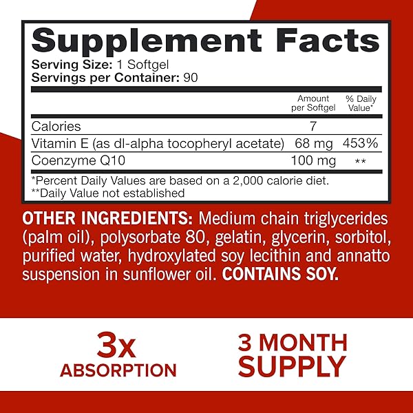 QUNOL ULTRA COQ10 100MG SOFTGELS- 3X BETTER ABSORPTION, ANTIOXIDANT FOR HEART HEALTH & ENERGY PRODUCTION, COENZYME Q10 VITAMINS AND SUPPLEMENTS, 3 MONTH SUPPLY, 90 COUNT