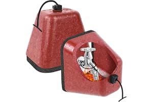 UQM 2 Pack Outdoor Faucet Covers for Winter, Heavy Duty Faucet Spigot Covers Winter Insulated, Reusable Outdoor Faucet Covers Hose Bib Covers for Winter Freeze Protection (Red)