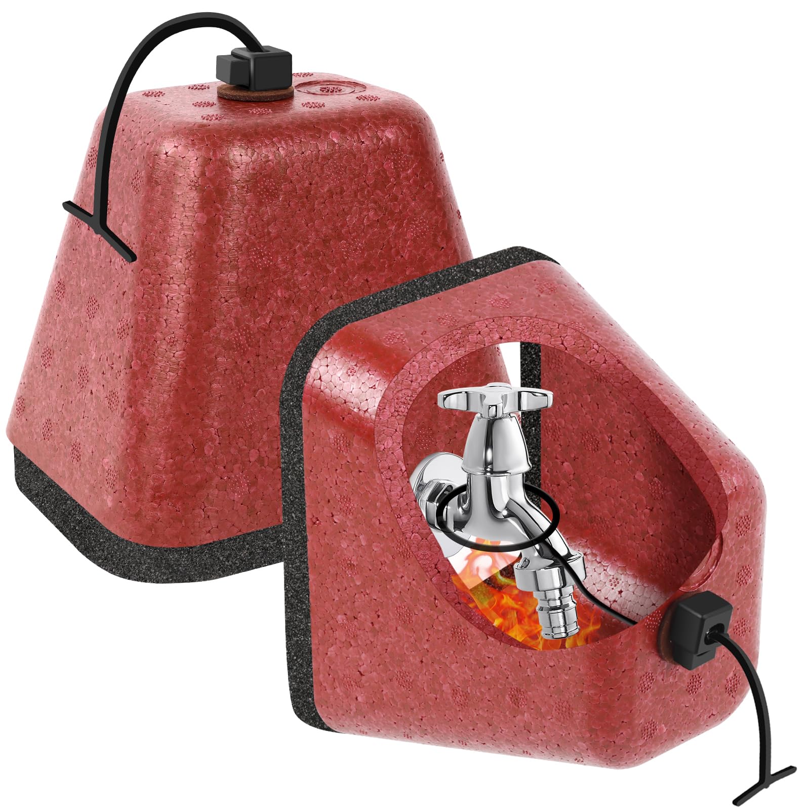 Photo 1 of 2 Pack Outdoor Faucet Covers for Winter, Heavy Duty Faucet Spigot Covers Winter Insulated, Reusable Outdoor Faucet Covers Hose Bib Covers for Winter Freeze Protection