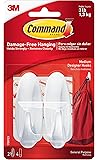 2x Command Medium Hooks with 4x Command Strips (17081)
