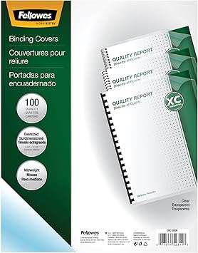 Amazon Com Fellowes Crystals Presentation Covers With Round Corners 8mil 11 1 4 X 8 3 4 Clear Pack Of 100 Binding Covers Office Products