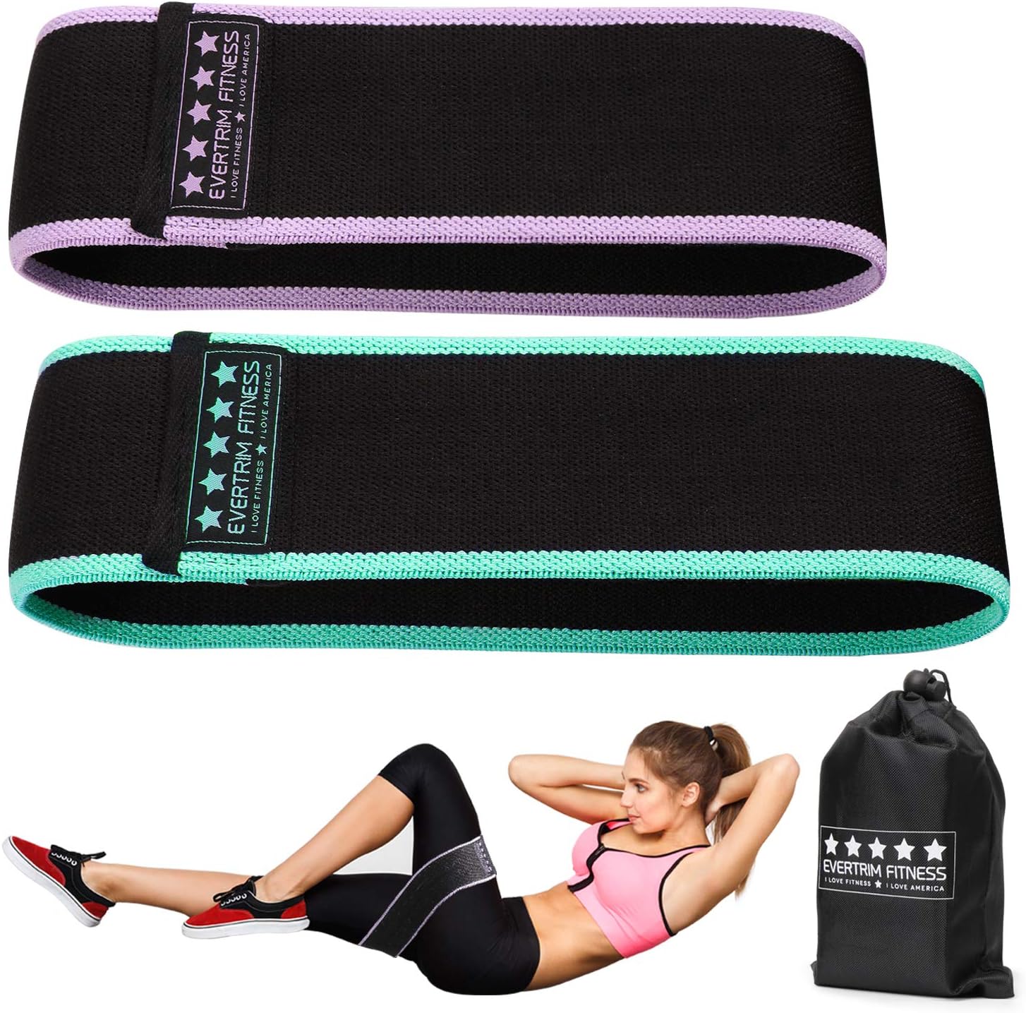 Resistance Bands for Legs and Butt,Exercise Bands Set Booty Bands Hip Bands Wide Workout Bands Resistance Loop Bands Anti Slip Circle Fitness Band Elastic Sports Bands (Set 2)