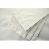 Hemstitch Dinner Napkins White 1 Dozen by Something Different Linen