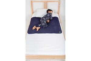 PeapodMats Bedwetting & Incontinence Waterproof Bed Mat - Reusable Underpad. Secure Placement & Breathable. Washable. Enviro Friendly 3x3 (Navy Blue) Mattress Protector & Pee Pad for Kids & Adults