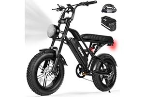 ESKUTE V100 Electric Bike for Adults, Electric Dirt Bike 1500W Peak Motor, All Terrain Dual Suspension E Bike 28MPH Top Speed, Ebike Up to 60 Miles Range, 16" Fat Tire, 48V13Ah Battery, 7-Speed