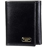 GUESS mens RFID Leather Trifold Wallet Black Chavez