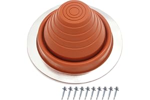 CHOOSEU Bright Red Silicone Rubber Boot Metal Roof Pipe Flashing，with Flexible Round Base Seals for High Temp Pipe，Fits Pipe 