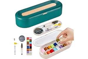 FKOG Dark Cyan Sewing Project Kit, Portable Travel Sewing Kit Family Sewing Thread Accessories Supplies Repair Kit Organizer (Dark Cyan)