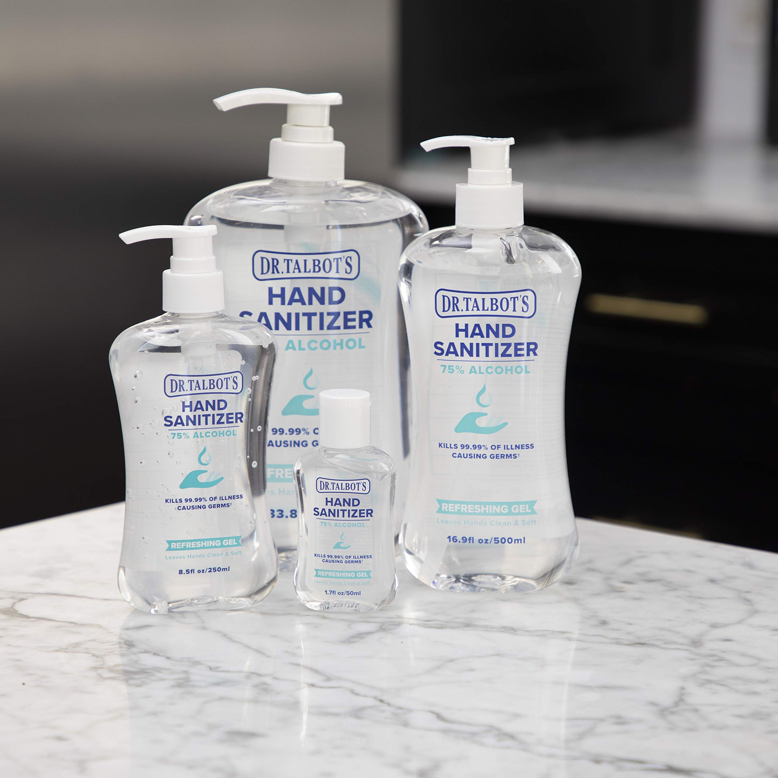 Dr. Talbot's Refreshing Gel Hand Sanitizer With Easy Pump, Fragrance Free, 16.9 Fl Oz