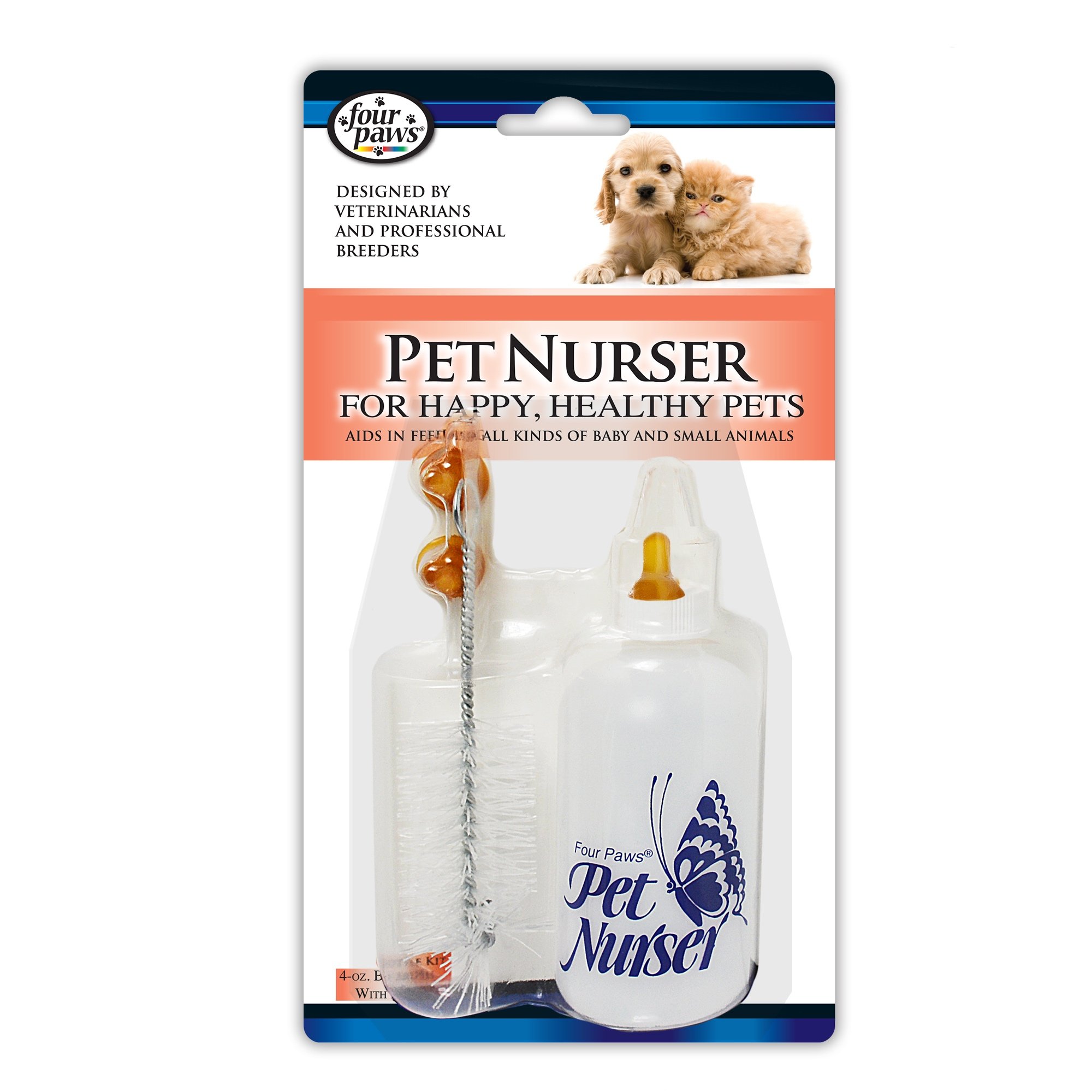 Four Paws Pet Nurser Nursing Bottle Kit 4oz Feeding Puppies Kittens