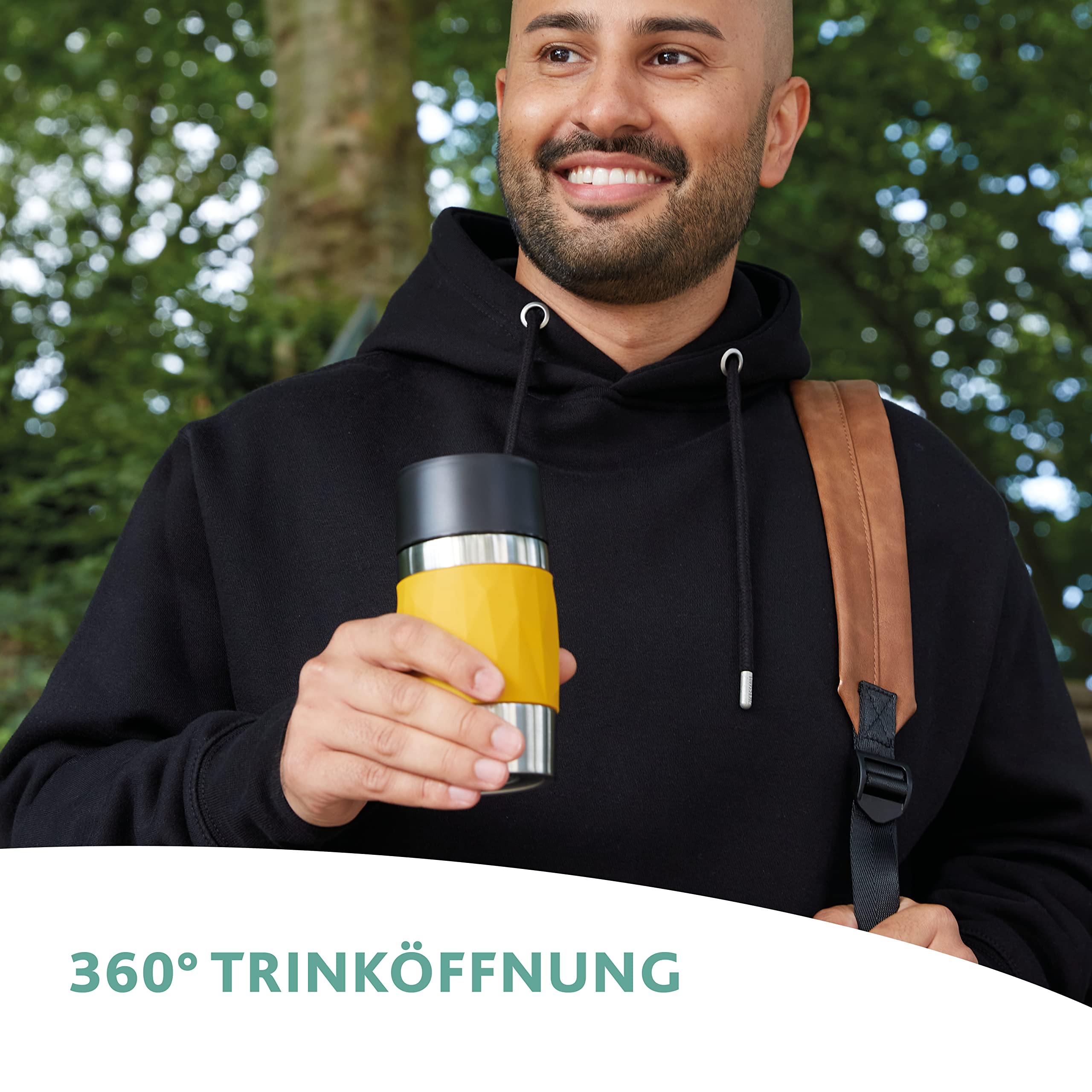 Emsa N21609 Travel Mug Compact Thermo-/Isolierbecher aus Edelstahl, 0,3 Liter, 3h heiß, 6h kalt, 100% dicht, auslaufsicher, spülmaschinengeeignet, 360°-Trinköffnung, Weinrot 7