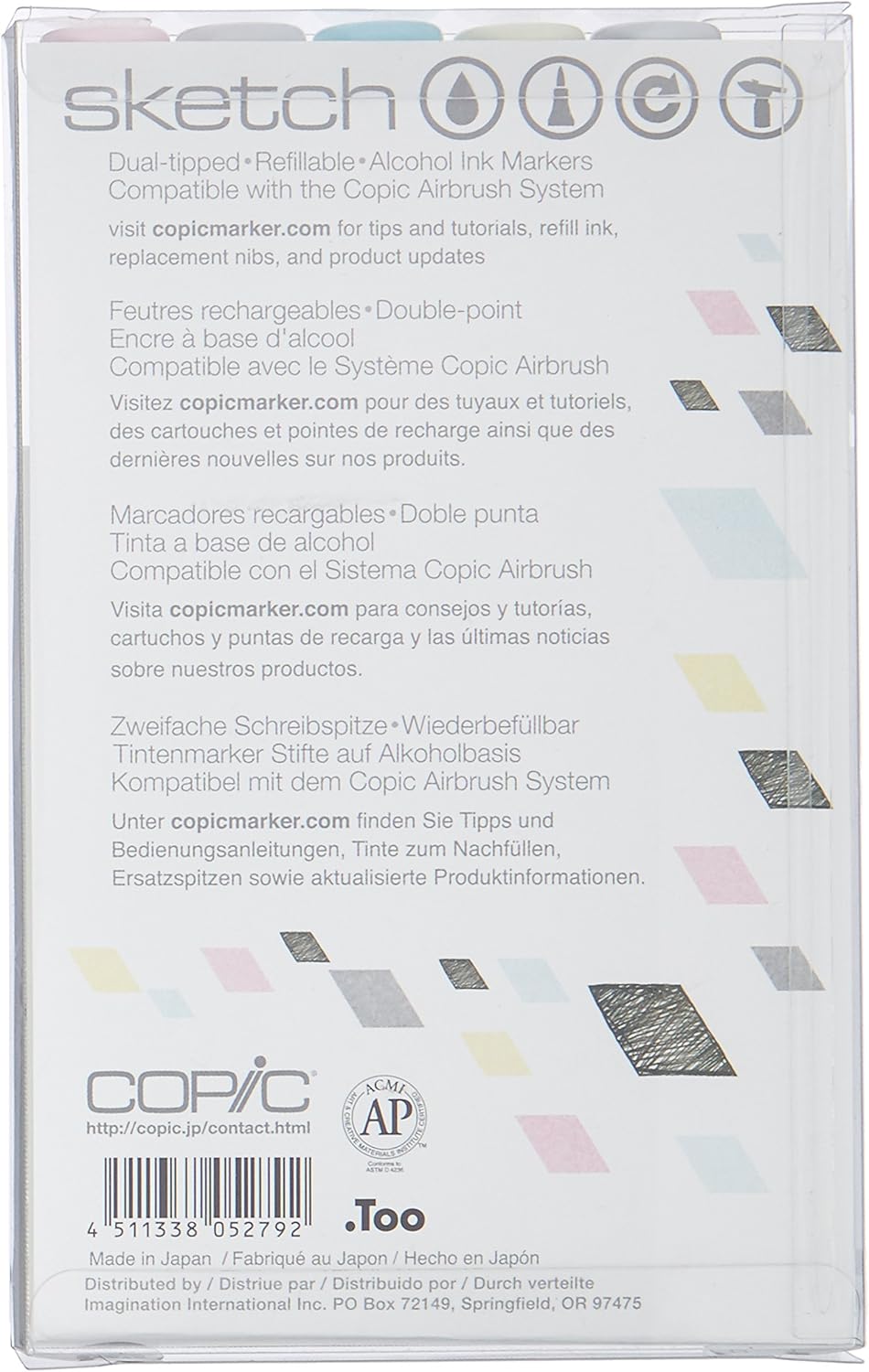 Copic Markers 6-Piece Sketch Set, Blending Basics