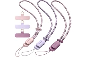 SURPHY 3 Pack Phone Wrist Strap with CellPhone Tether Tab, Cellphone Lanyard, Phone Strap with 2-Color Braided, Wrist Lanyard