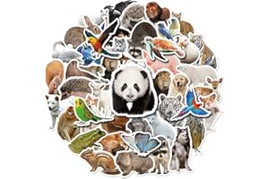 200pcs Realistic Animals Stickers, Cute Wildlife Jungle Animal Stickers Packs for Adults, Vinyl Waterproof Zoo Animal Decals 