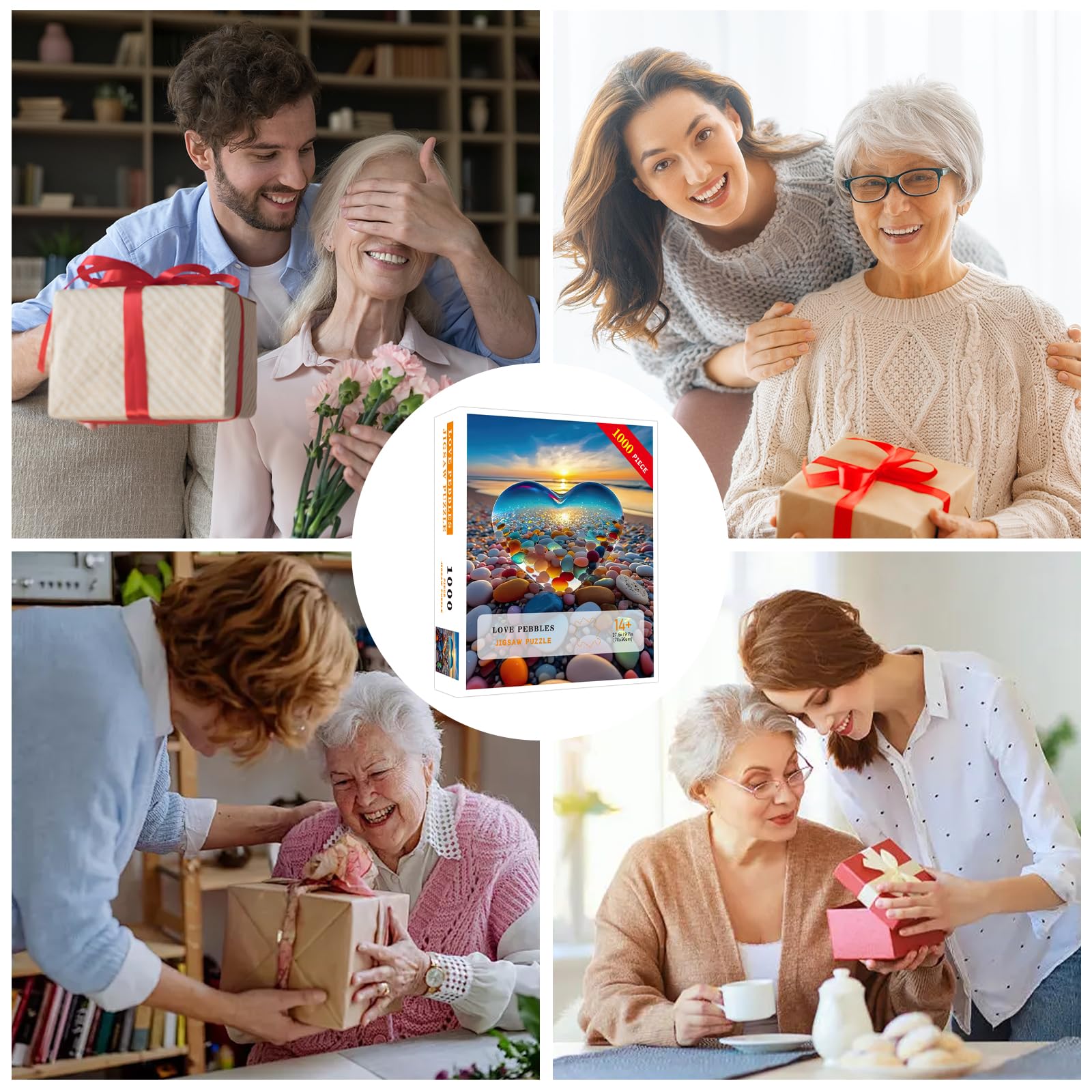 Jigsaw Puzzles for Adults 1000 Pieces, Love Pebbles Beach Puzzle, Impossible Difficult Hard Fun 1000 Piece Jigsaw Puzzles for Adults