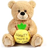 BenBen Shawty U Fine Teddy Bear, Gifts for Her, Women, Girlfriend, Wife, 10 inch Teddy Bear Stuffed Animal with Pineapple, Funny Bear Plush Toy for Birthday, Anniversary, Christmas