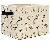 Elefeltclave Mallard Duck Nursery Storage Bins, Farmhouse Wild Green Head Ducks Hunting Collapsible Storage Basket Organizer for Kids Bedroom Bathroom Clothes Toys Books,Toybox for Girls