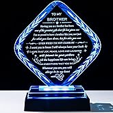 Meaningful Gifts for Brother with Light Base Brother Birthday Gifts from Sisters Brothers Laser Engraved Crystal Keepsake for Fathers Day Christmas Graduation Best Gift for Brother Adult