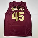Facsimile Autographed Donovan Mitchell Cleveland Red Reprint Laser Auto Basketball Jersey Size Men's XL