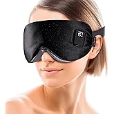 Heated Eye Mask for Dry Eyes - Warm Compress for Digital Tired Eyes, Stye Relief - Cordless, Adjustable Heat & Timer Settings - Airplane/Road Travel, Sleep aid, Office nap Black