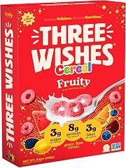 Three Wishes Gluten Free Protein Cereal, Grain Free, Vegan, Fruity 1pk | 8g Protein and 3g Fiber Breakfast Cereal - Healthy, 