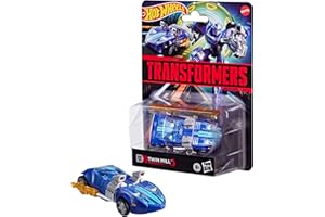 Transformers Collaborative Hot Wheels x Transformers Twin Mill, Deluxe Class 5-Inch Robot Action Figure Converts to Racecar, 