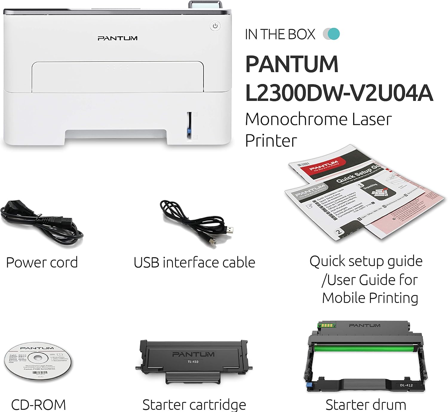 Monochrome Laser Printer Wireless Two-Sided Printing for School and Home Office Pantum L2300DW(V2U04A): Electronics