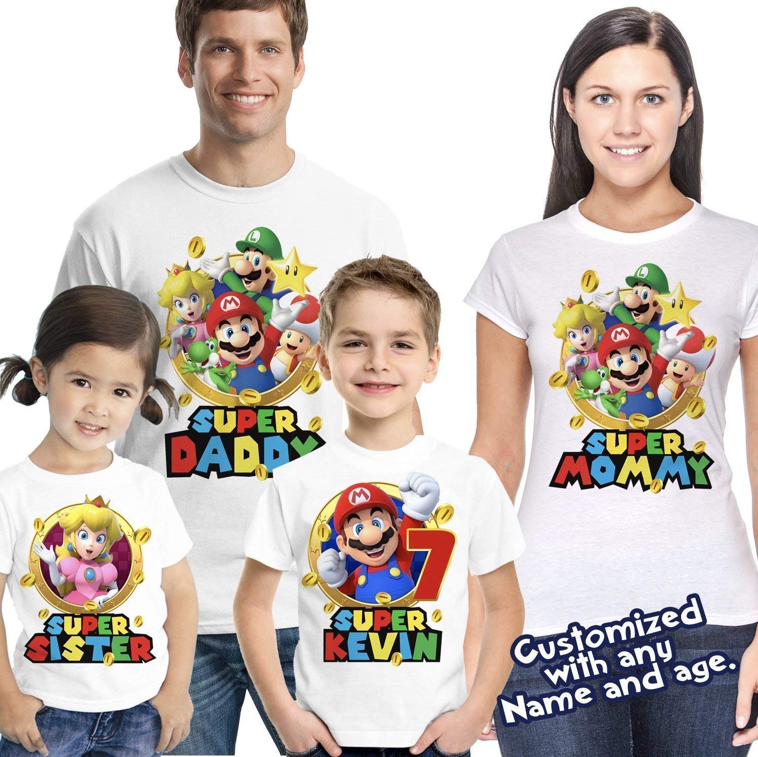 Super Mario birthday shirt, Super Mario family shirts, Super Mario