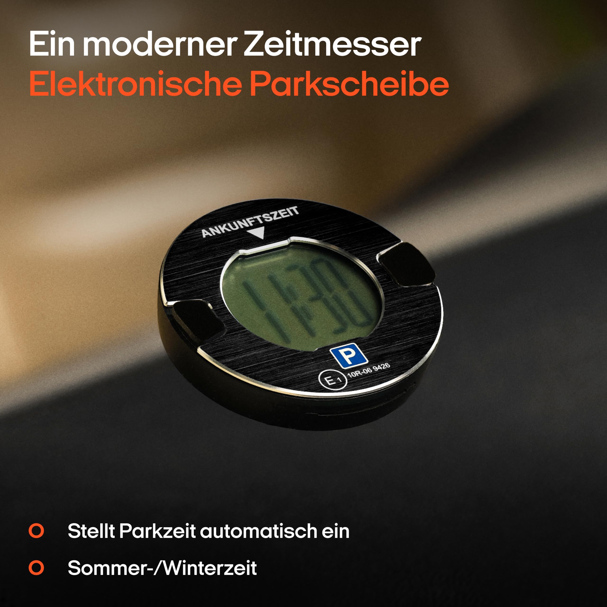 OOONO P-DISC NO1 - Elektronische Parkscheibe mit Zulassung fürs Auto - Automatische Digitale Parkscheibe Elektrisch mit Zulassung vom KBA nach StVO - Elektrische Parkuhr Auto zugelassen 2