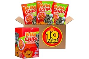 MAPDA KIMCHIP (10-Pack) Spicy Kimchi Salsa Seaweed Snack – organic, vegan, gluten-free, low-calorie nori chips