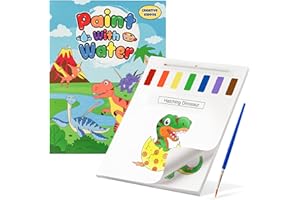 CREATIVE KIDDOS Paint With Water Coloring Book for Toddlers: Mess Free Kids Watercolor Painting Activity Kit - Arts and Crafts For Ages 2 3 4 5 6 Years Old - Dinosaur - Pocket Travel Book, Gift Toy, Stocking Stuffers