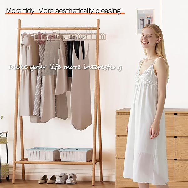 MLKJHHI 60 PACK M-STYLE PLASTIC PANTS HANGERS, THIN SPACE SAVING HANGER WITH RUBBER PADS AND 360° HOOK – NON SLIP CLOTHES HANGERS, CLOSET ORGANIZER FOR CAMISOLE, TANK TOP, DRESSES, SKIRT – GRAY