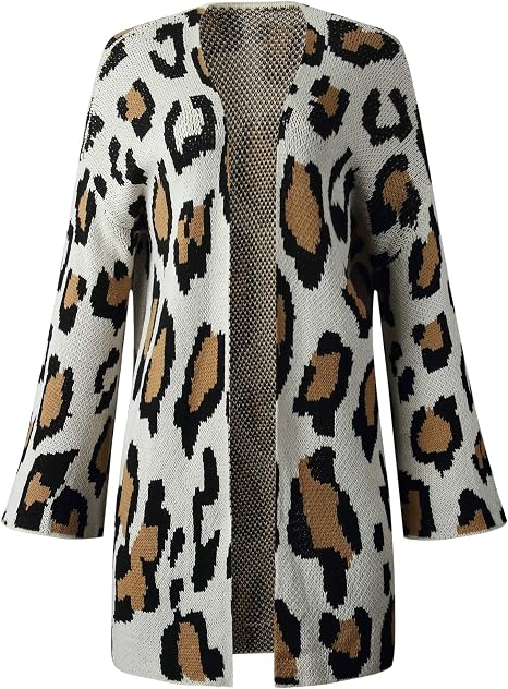 leopard print long cardigan