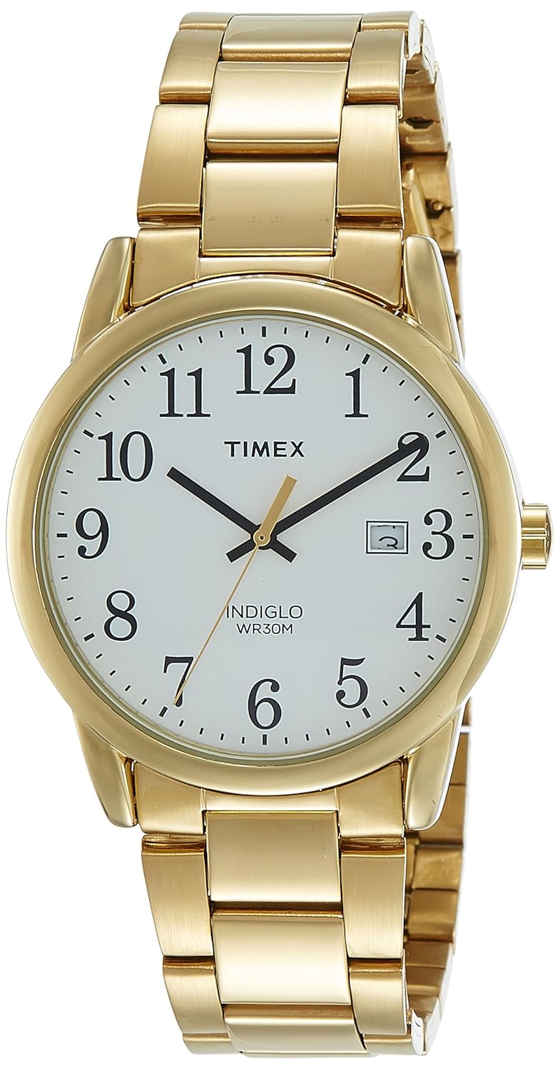 timex easy reader analog white dial men's watch-tw2r23600