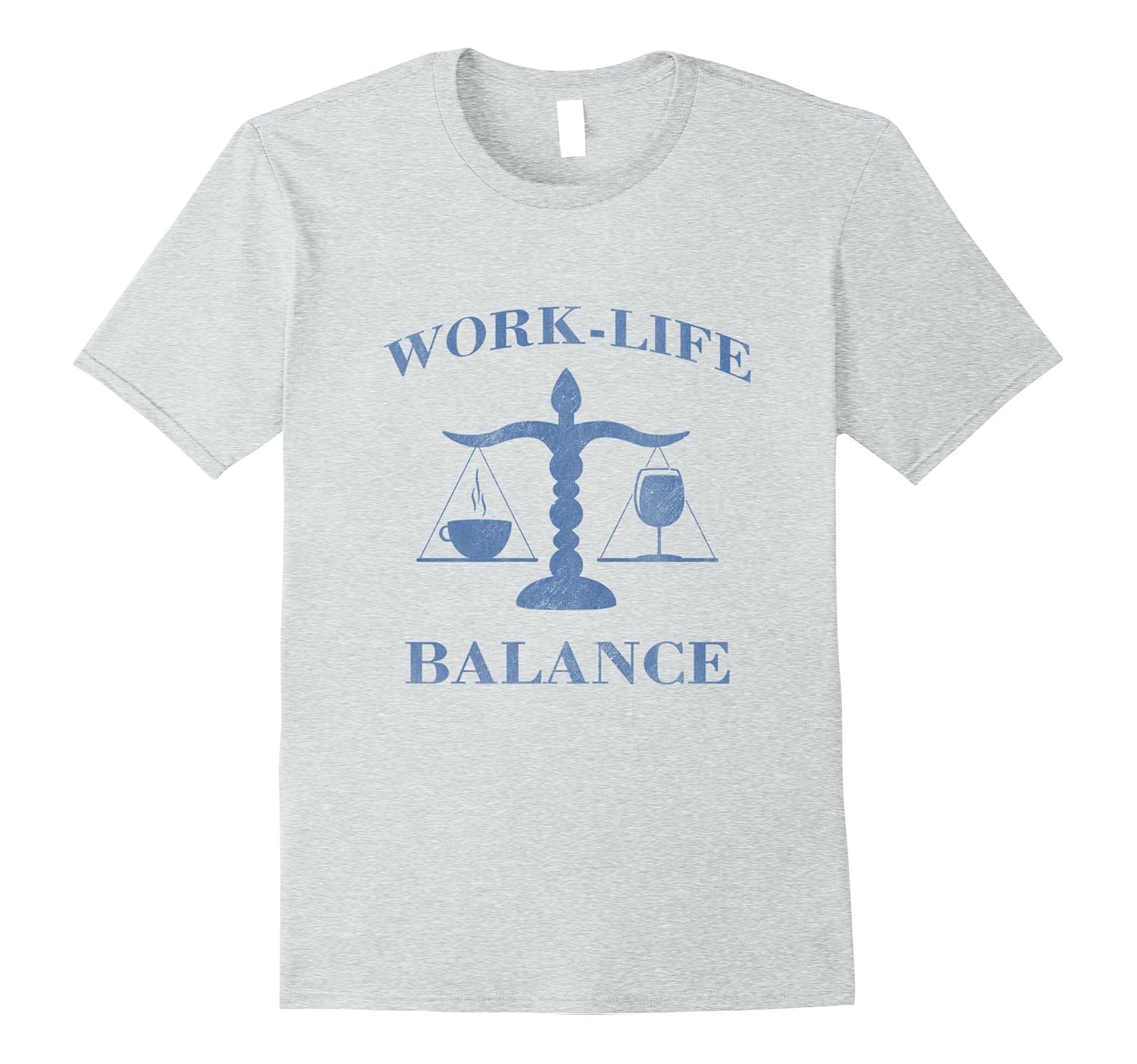 Funny Work Life Balance T-Shirt Coffee Wine-PL – Polozatee