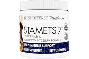 Host Defense Stamets 7 Mushroom Powder - 7 Species Blend - Mushroom Supplement for Immune Support with Royal Sun Blazei, Cordyceps, Reishi, Maitake, Lion's Mane, Chaga & Mesima - 3.5 oz (66 Servings)*
