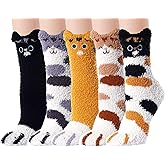 Ginmewrae Fuzzy Socks for Women Cozy Soft Fluffy Slipper Socks Home Sleeping Warm Socks Stocking Stuffer Gift for Women