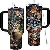TNASURHUS Hunter Gifts for Men Dad Grandpa Husband Boyfriend, Hunting Tumbler with Handle for Men, 40oz Stainless Steel Insulated Tumblers, Hunters Gift for Birthday Christmas Fathers Day