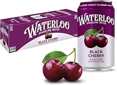 Waterloo Sparkling Water, Black Cherry, 12 Fl Oz Cans (Pack of 12) | Naturally Flavored, Zero Calories and Zero Sugar or Swee
