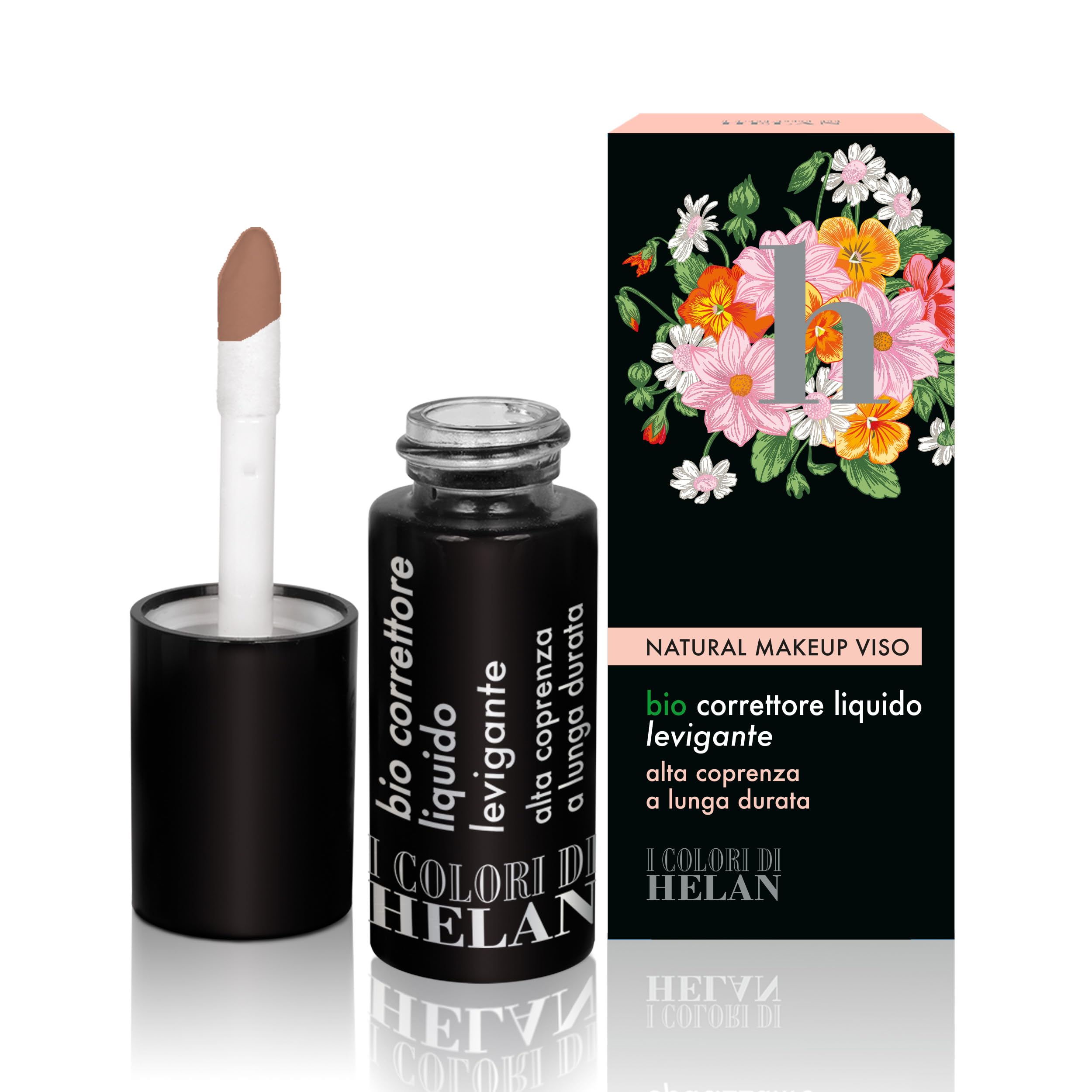 Helan I Colori di Helan - Bio Eye and Face Concealer Liquid Medium Effect Professional Covering Foundation, Make Up with Vitamin E Shea Butter Jojoba Oil Long Lasting Make Up 9ml